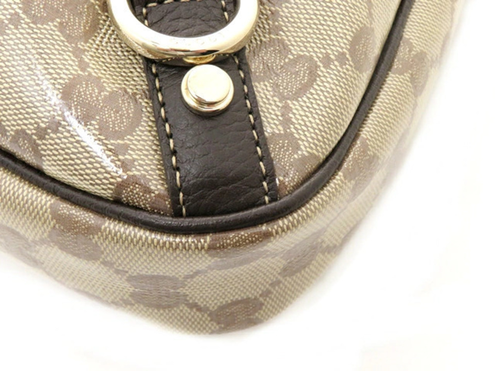 Gucci GG Crystal Abbey Hobo Bag Beige Cream Dark Brown - Picture 7 of 9